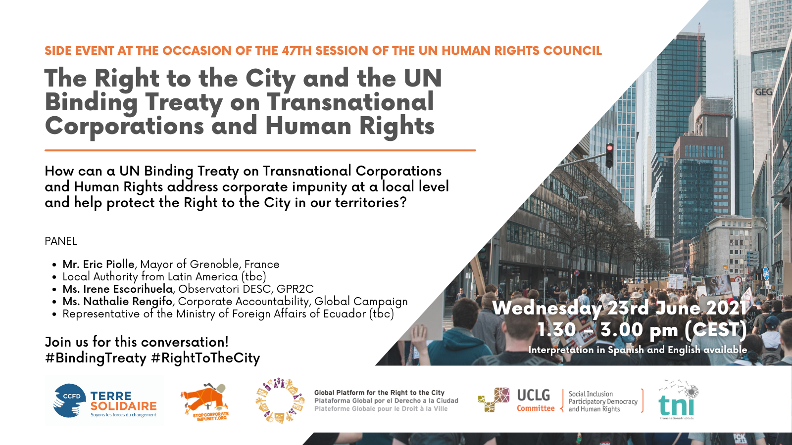 Flyer_The Right to the City and the UN Binding Treaty on Transnational Corporations and Human Rights_EN